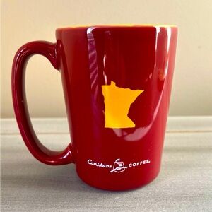 CARIBOU Coffee "Football Is My Favorite Season" Red Yellow 14 oz Mug Cup 2019